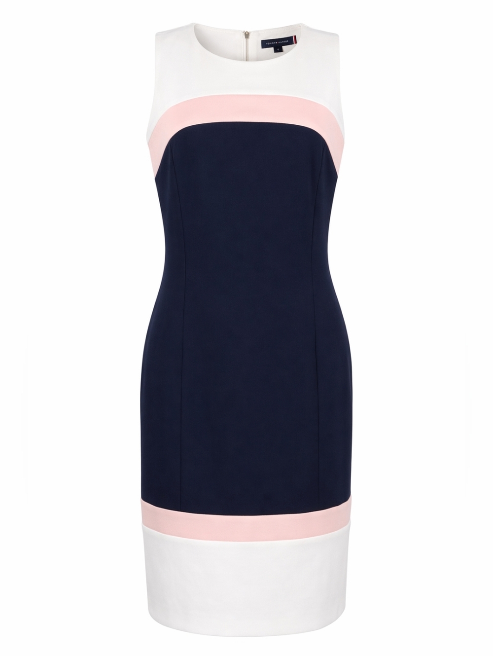 Tommy Hilfiger Colorblock Sheath Dress Sleeveless Pink White Navy NWT Preppy